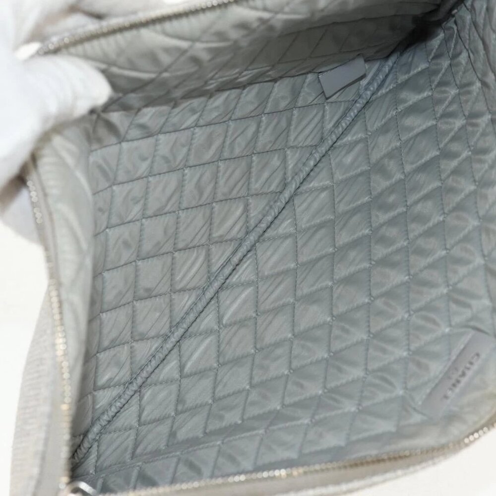 CHANEL Clutch Bag Canvas Gray CC Auth 148530M - Picture 11 of 14